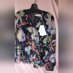 Floral Neck-Tie Blouse